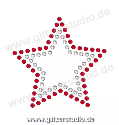 Sterne aus Strass 'Stern7-1 rot' zum aufbügeln 2061