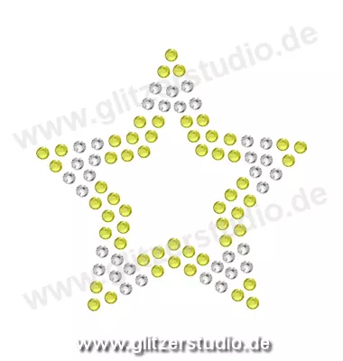 Sterne aus Strass 'Stern7-24 gelb' zum aufbügeln 2076