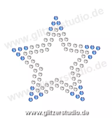 Sterne aus Strass 'Stern7-32 blau' zum aufbügeln 2083