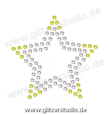 Sterne aus Strass 'Stern7-34 gelb' zum aufbügeln 2086