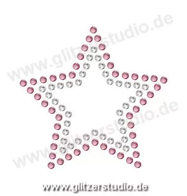 Sterne aus Strass 'Stern7-3 rosa' zum aufbügeln 2067