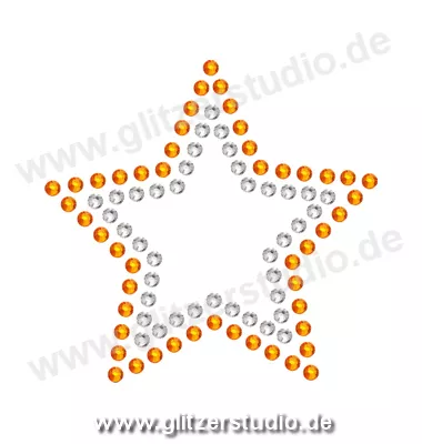 Sterne aus Strass 'Stern7-7 orange' zum aufbügeln 2065