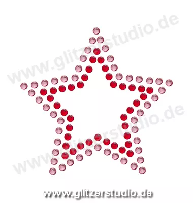 Sterne aus Strass 'Stern7-43 rosa rot' zum aufbügeln 2092