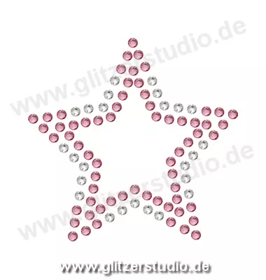 Stern Bügelbild 'Stern7-58 crystal rose' auf Transferfolie 2107