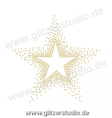 Strassbilder 'Grosser Stern gold' zum aufbügeln 5005