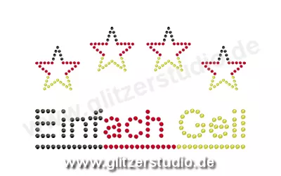 Strass Schwarz Rot Gold 'Sterne einfach Geil - DE' aus Glitzersteine 2428