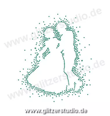 Love aus Strass 'Tanzendes Paar dunkelgrün' aus Strass 5606