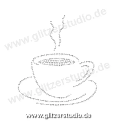 Motive aus Strasssteine 'Tasse Kaffee' zum aufbügeln 1832